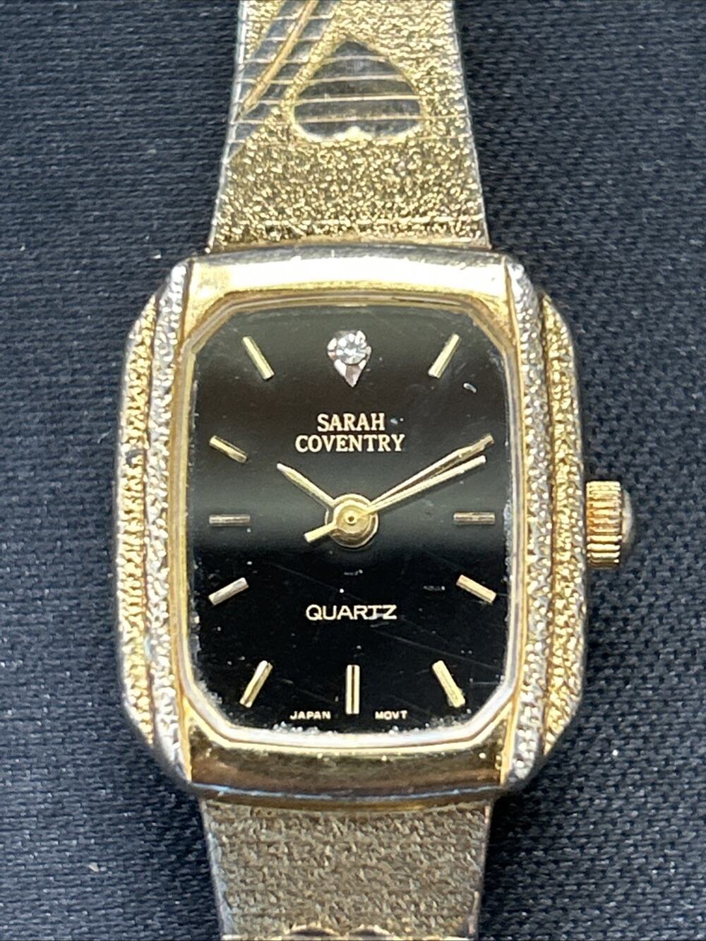 Sarah Coventry Gold Tone Black Dial Women’s Quartz Watch